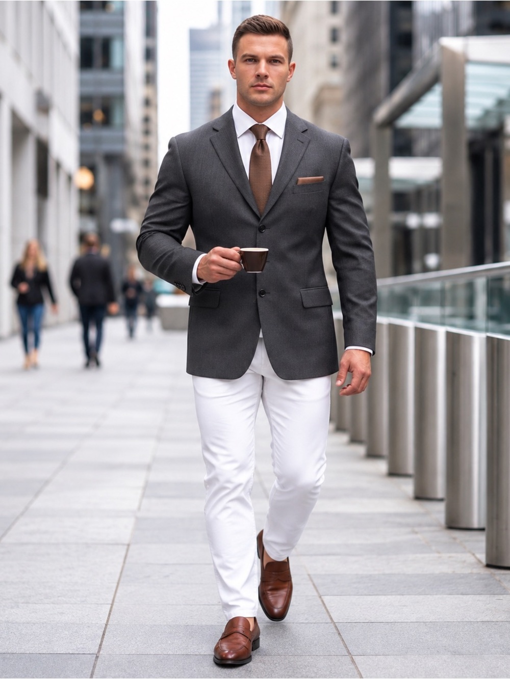 Dark Grey Wool Blazer - Classic Men's Suit Jacket